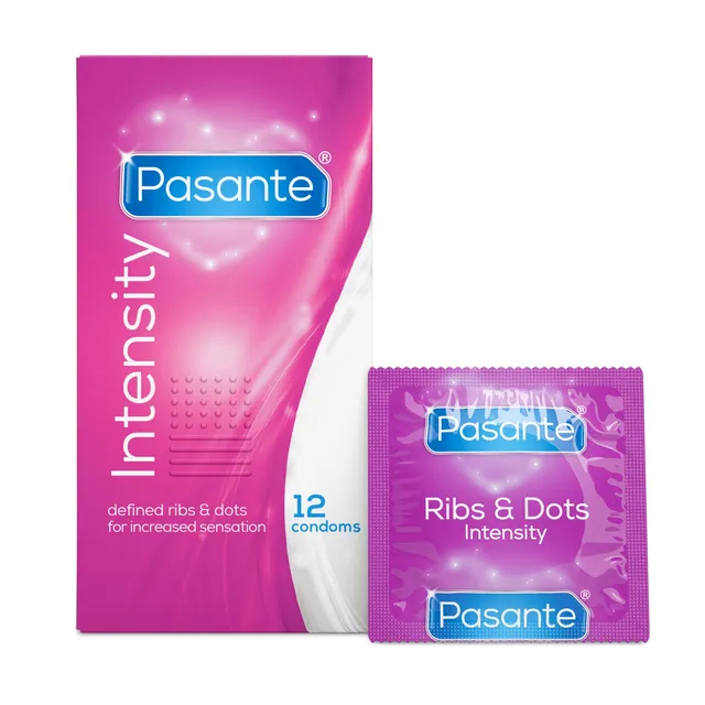 Pasante Intensity Kondome 12 Stück Rippen Noppen