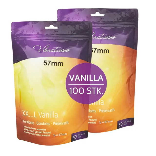 Vibratissimo Vanilla Kondome 100 Stück 57 mm Vanille-Aroma
