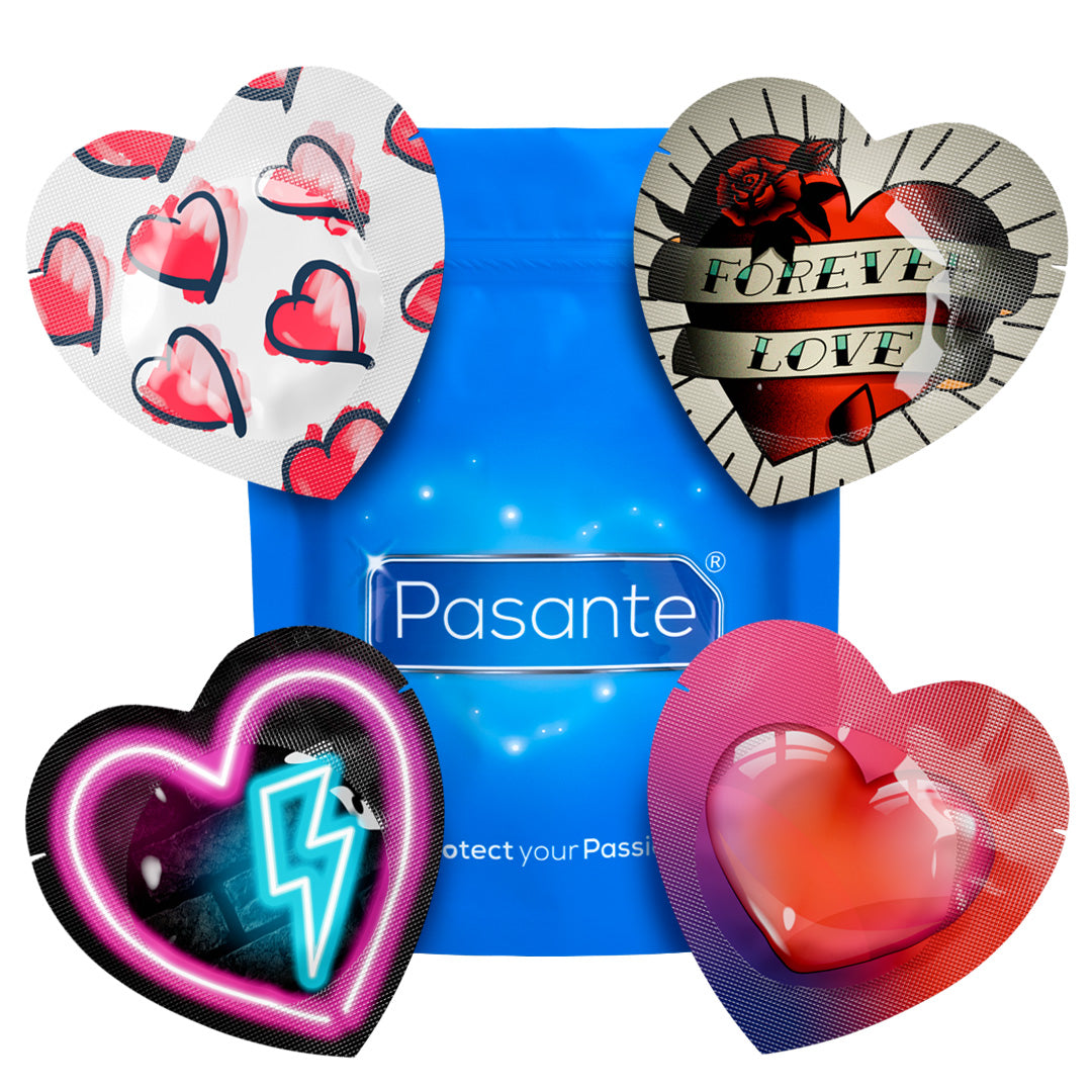 Pasante Themed Heart Kondome 12er Pack rot Standard