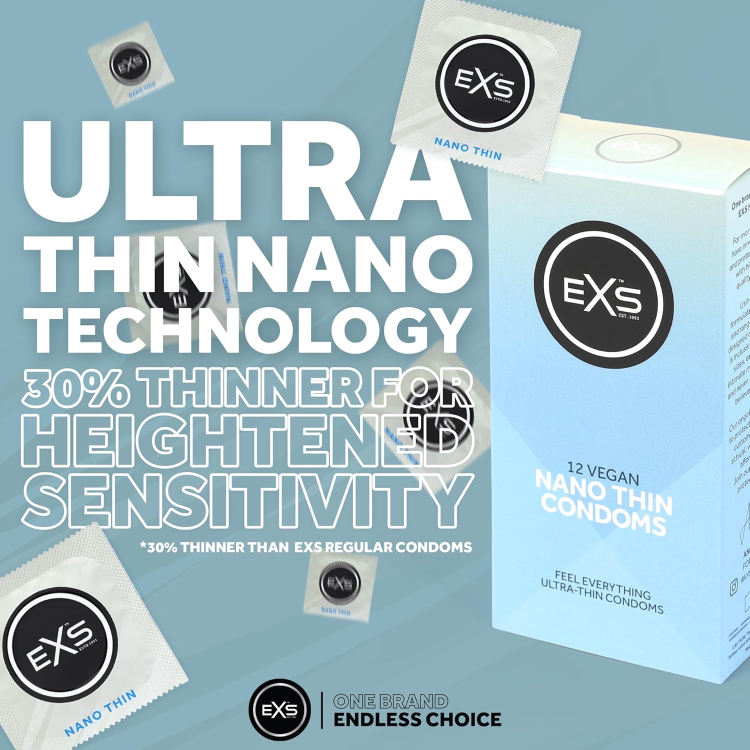 EXS Condoms Nano Thin Kondome 53mm 12 Stück