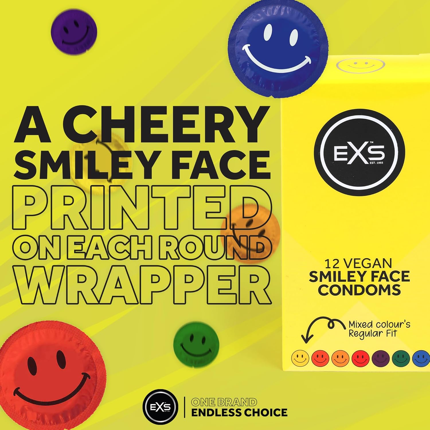 EXS Smiley Face Kondome 12 Stück 54mm Latex