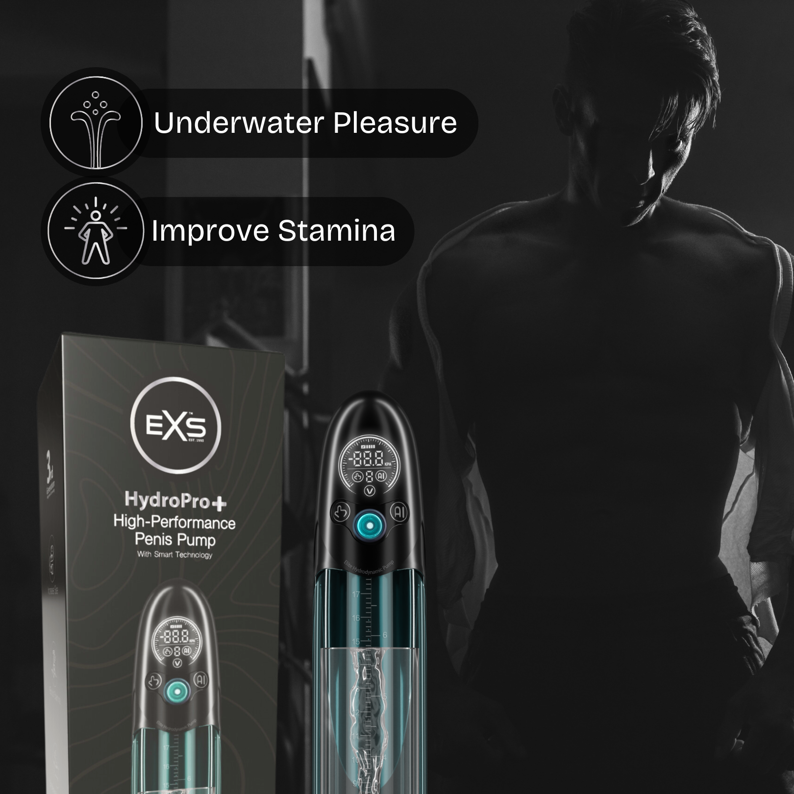 EXS Hydro Pro+ Penispumpe elektrisch wasserdicht