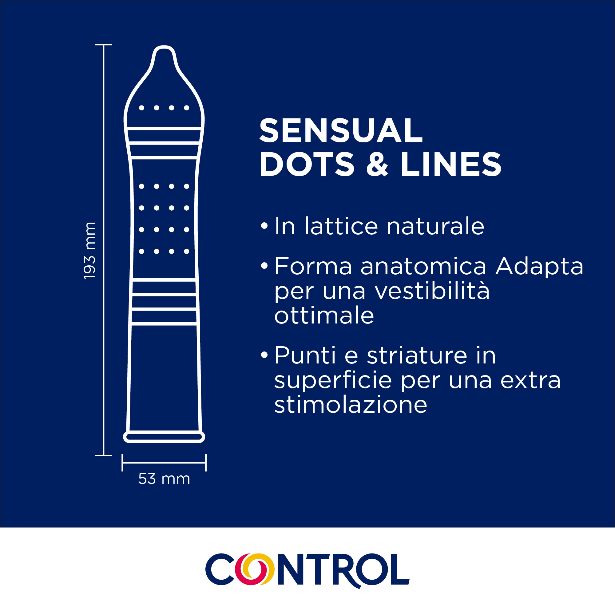 Control Sensual Dots & Lines Kondome 24 Stück genoppt
