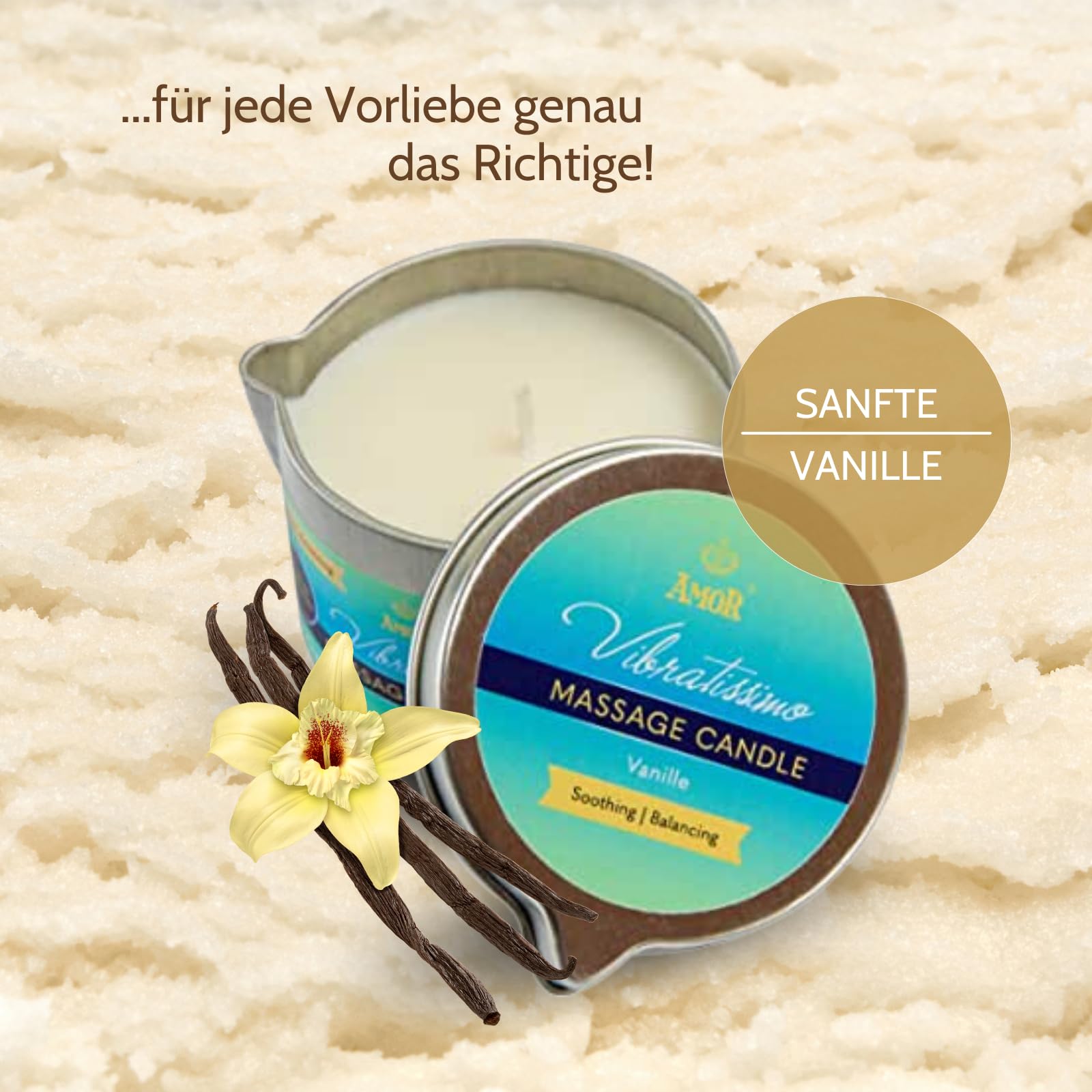 Vibratissimo Massagekerze Vanille Massageöl 50 ml Kokosöl