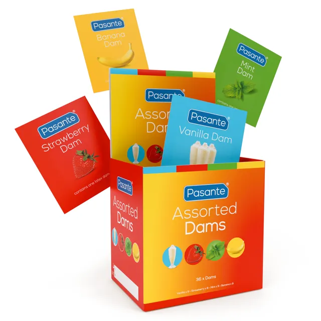 Pasante Oral Dams Lecktücher 36er Pack sortiert Aroma