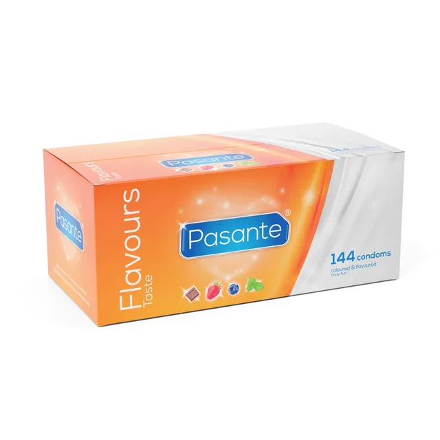 Pasante Taste Kondome 144er Box Geschmack farbig