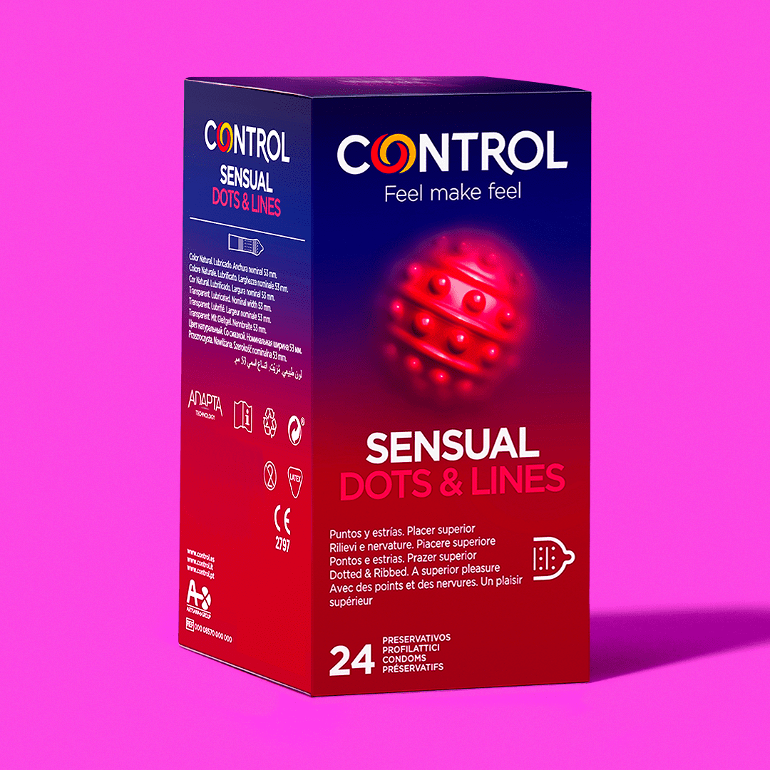 Control Sensual Dots & Lines Kondome 24 Stück genoppt